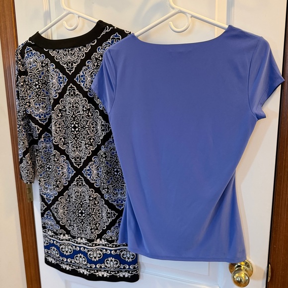 SET! White House Black Market Small Tops: Black/Royal Tunic + Blue/Purple Blouse - Picture 12 of 12